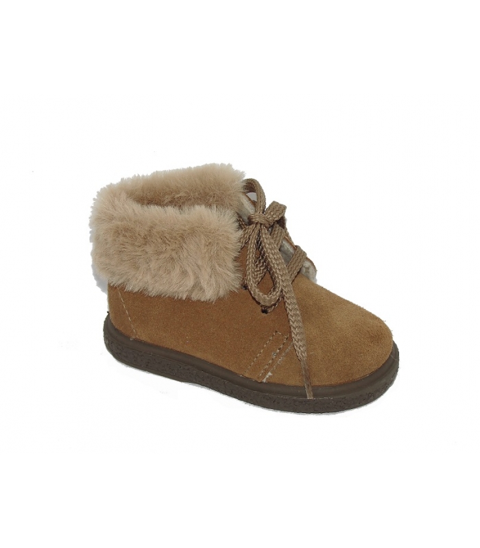 Bota serraje cuero con pelo