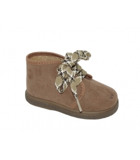 Bota ante taupe con cordones
