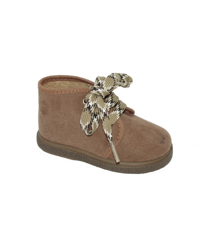 Bota ante taupe con cordones