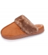 Zapatillas de casa camel con pelo Isotoner