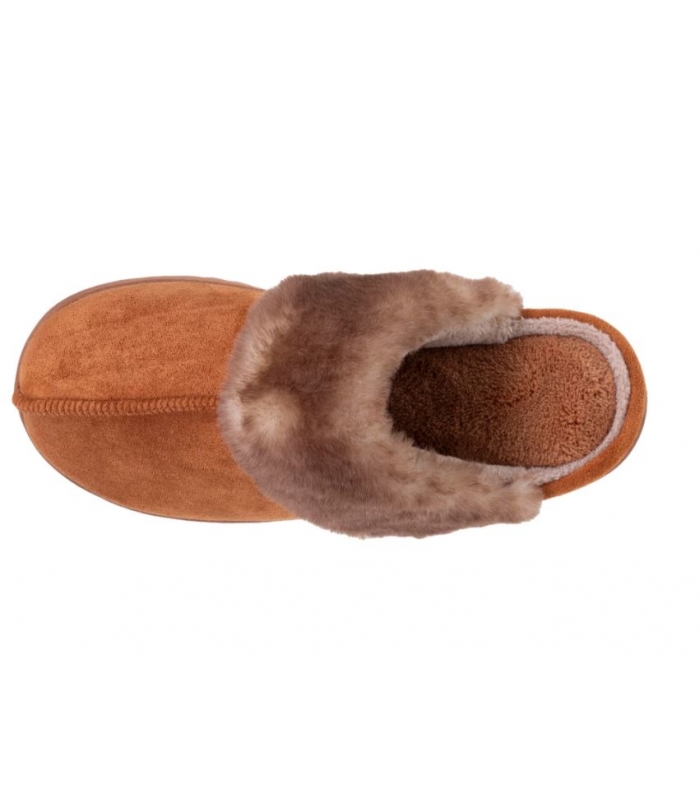 Zapatillas de casa camel con pelo Isotoner