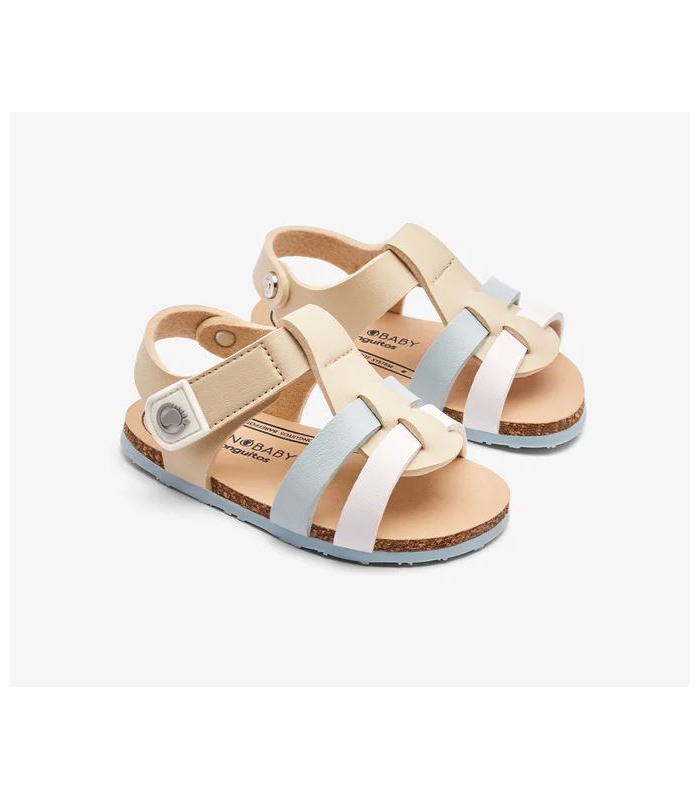 Sandalias beige-celeste RESPETUOSAS Conguitos