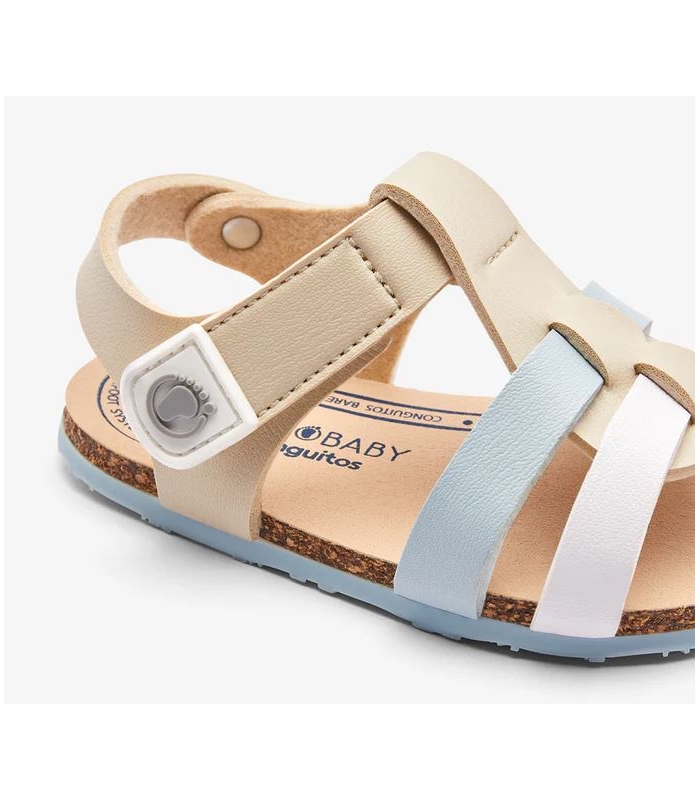 Sandalias beige-celeste RESPETUOSAS Conguitos