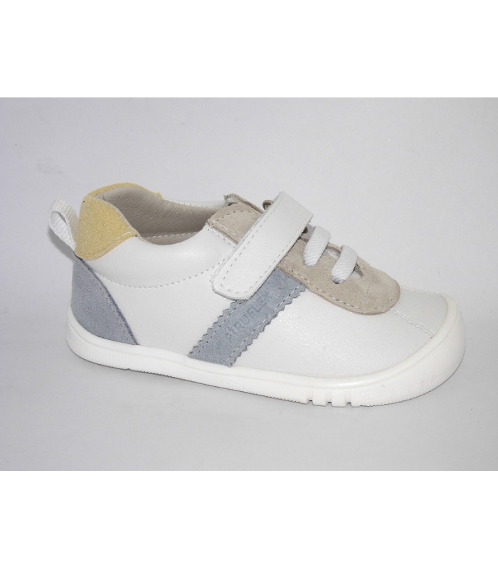 Deportivas blanco-serraje colores PIRUFLEX