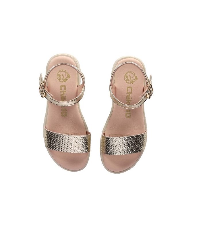 Sandalias trenzado oro Chika10