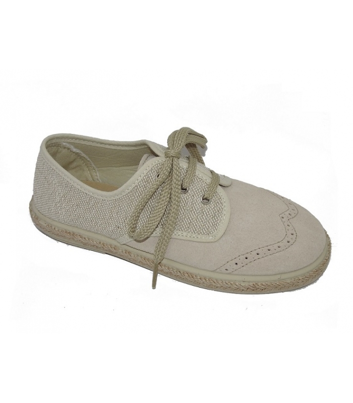 Blucher serraje-lino arena con esparto