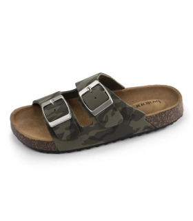 Sandalia bio doble hebilla camuflaje Isotoner
