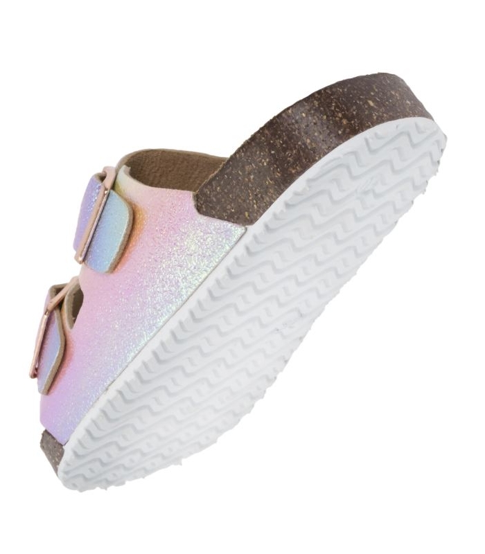 Sandalia bio doble hebilla metalizado multicolor Isotoner