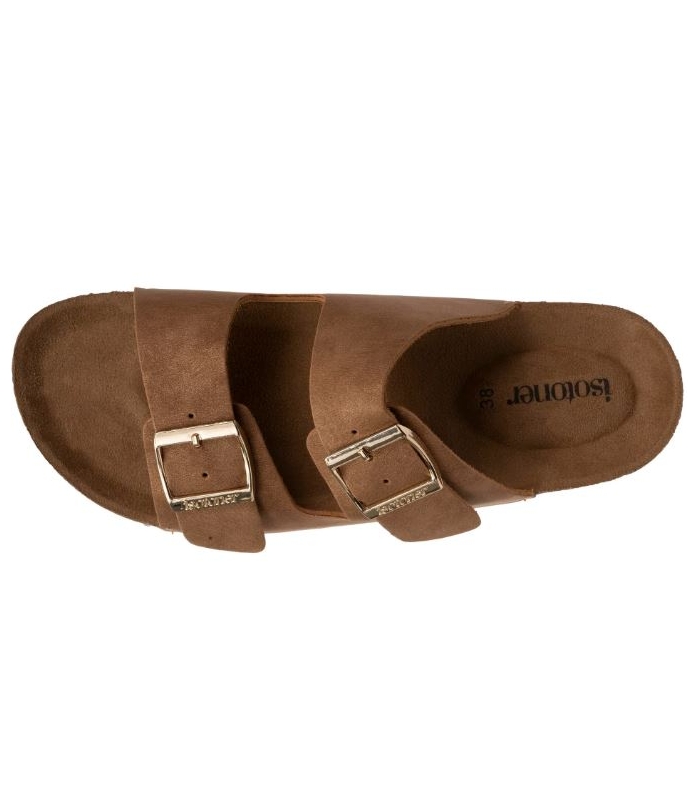 Chanclas dos hebillas camel Isotoner
