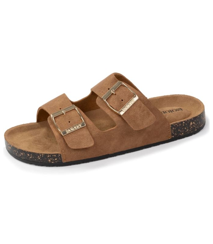 Chanclas dos hebillas camel Isotoner