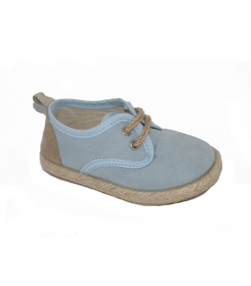 Lona suede celeste con esparto