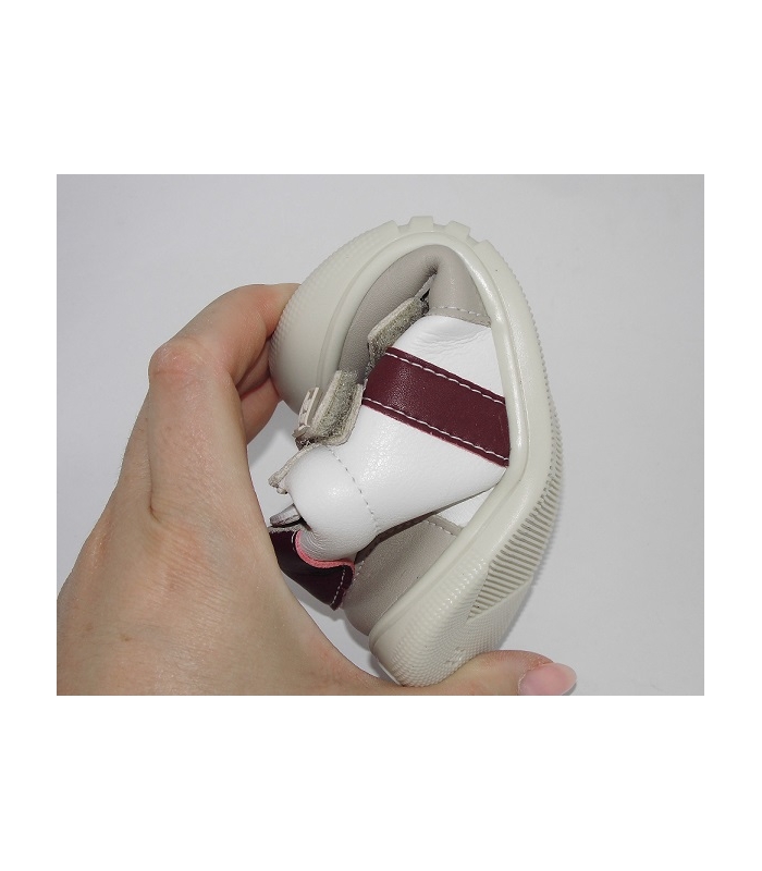 Deportivas combinadas blanco-arena-burdeos Piruflex