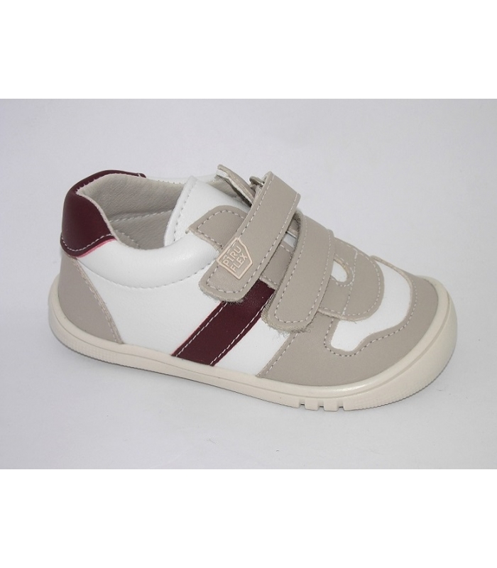 Deportivas combinadas blanco-arena-burdeos Piruflex