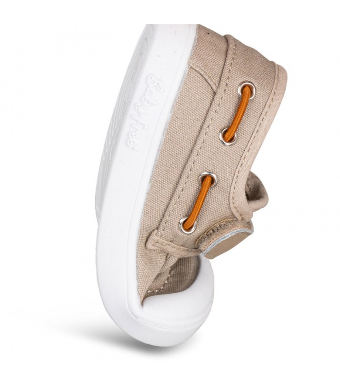 Náutico BAREFOOT en lona taupe Chetto