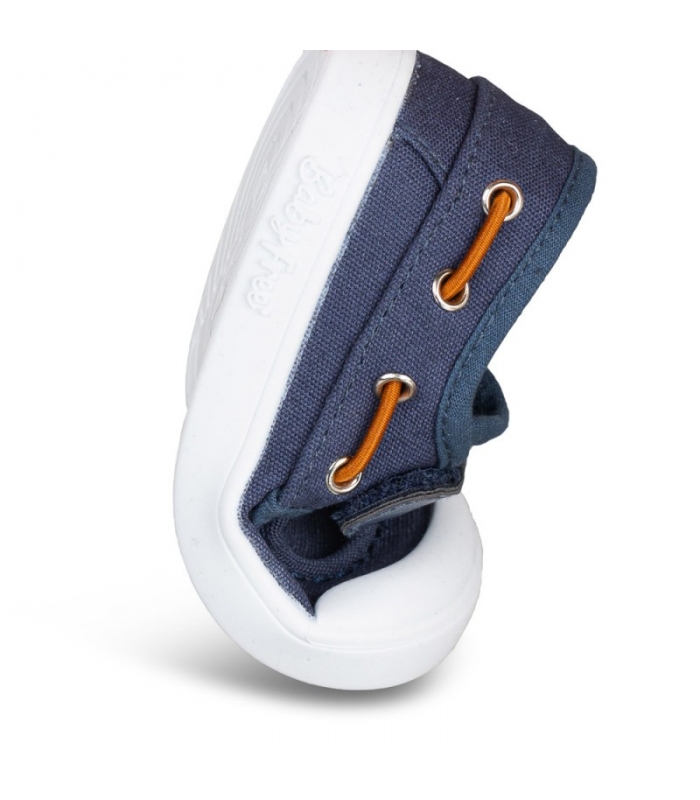Náutico BAREFOOT en lona azul Chetto