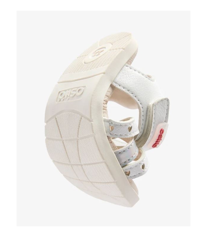 Sandalias blancas BAREFOOT Goflex tiras corazones