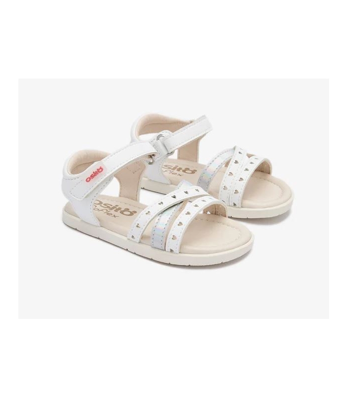 Sandalias blancas BAREFOOT Goflex tiras corazones