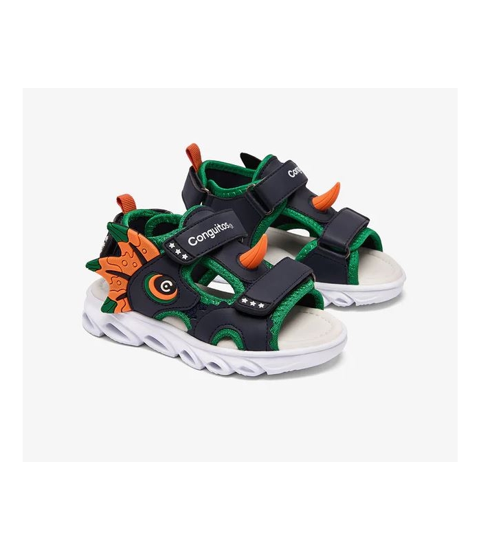 Sandalias con luz dinosaurio azul Conguitos