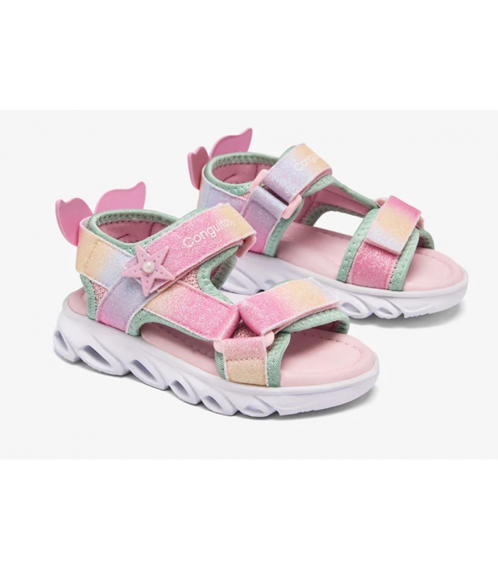 Sandalias con luz sirena arcoíris Conguitos