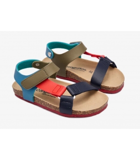 Sandalias bio tiras azul-rojo Conguitos