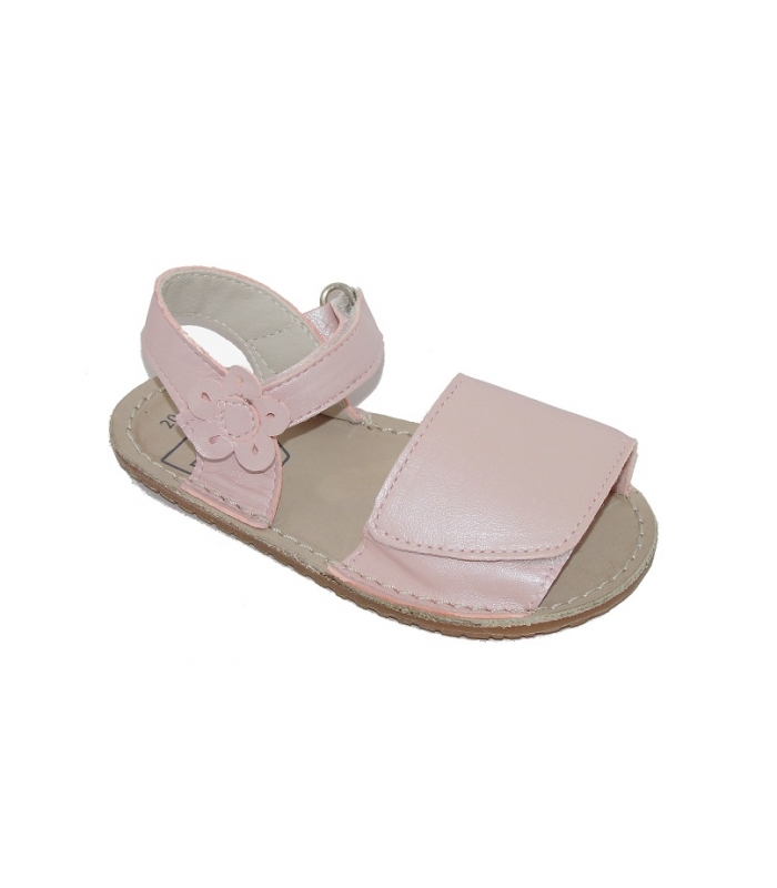 Sandalia RESPETUOSA nacarado rosa con doble velcro PIRUFLEX