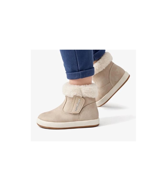 Botas BAREFOOT beige de pelo Conguitos