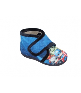 Zapatillas de casa azul superhéroes