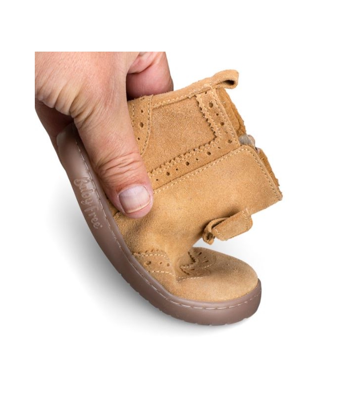 Bota BAREFOOT piel camel con lazo Chetto