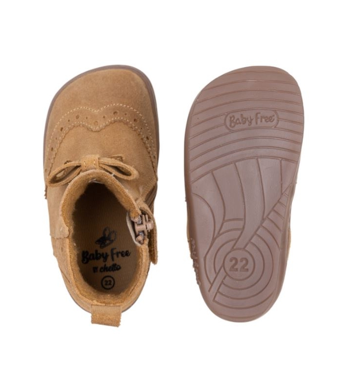Bota BAREFOOT piel camel con lazo Chetto