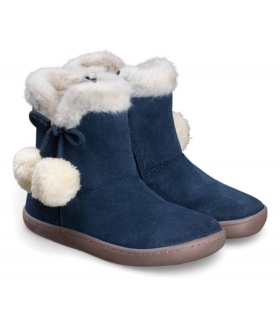Bota BAREFOOT-waterproof azul marino con pelo Chetto